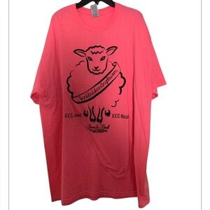Vintage Pink Out SunAngelo Sheep Lamb Pink Cotton Tee Extra Large